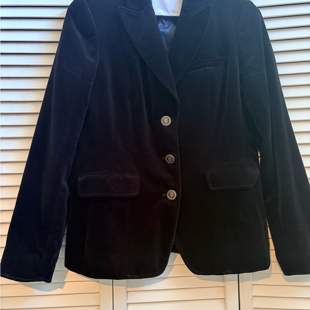Banana Republic Black Velvet Women's Blazer size 12 - Picture 2 of 7